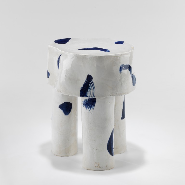  - Owen - Table d'appoint Bleue & Blanche